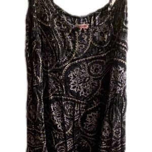 Black/gray Paisley spaghetti-strap sundress, Sz L
